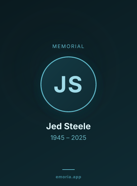 Memorial portrait of Jed Steele