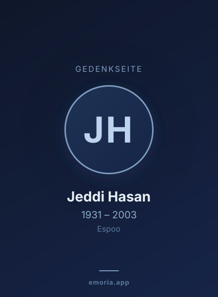 Gedenkportrait von Jeddi Hasan