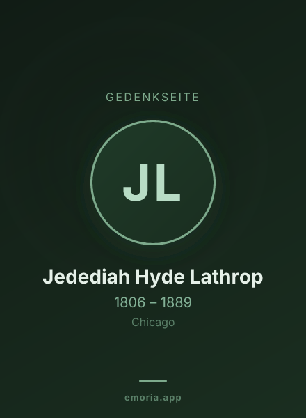 Gedenkportrait von Jedediah Hyde Lathrop