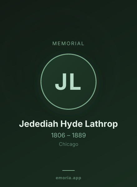 Memorial portrait of Jedediah Hyde Lathrop