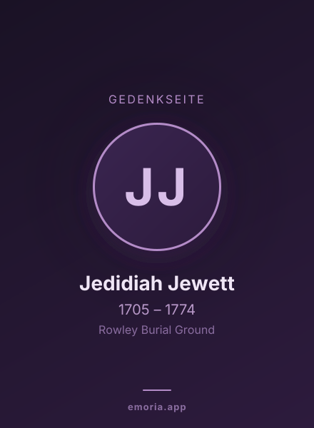 Gedenkportrait von Jedidiah Jewett