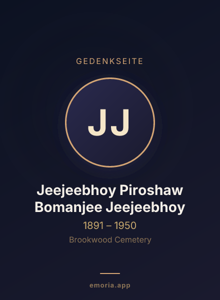 Gedenkportrait von Jeejeebhoy Piroshaw Bomanjee Jeejeebhoy