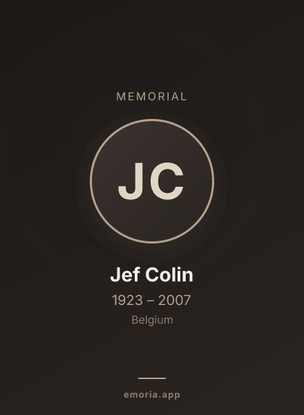 Memorial portrait of Jef Colin