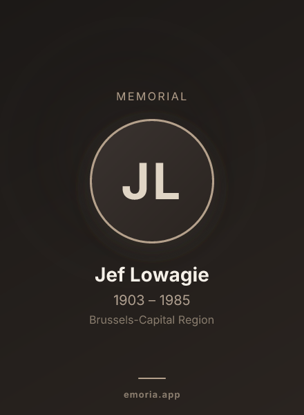 Memorial portrait of Jef Lowagie