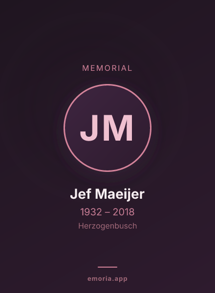Memorial portrait of Jef Maeijer