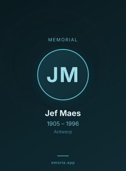 Memorial portrait of Jef Maes