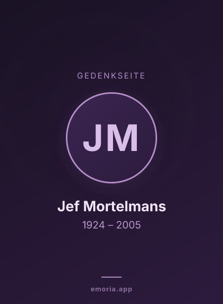 Gedenkportrait von Jef Mortelmans