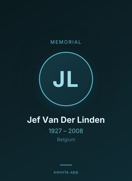 Memorial portrait of Jef Van Der Linden