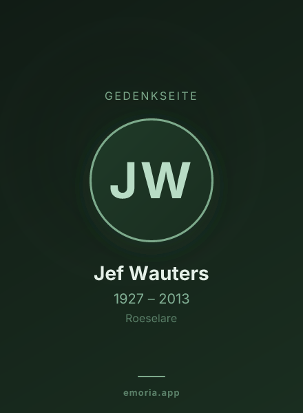 Gedenkportrait von Jef Wauters