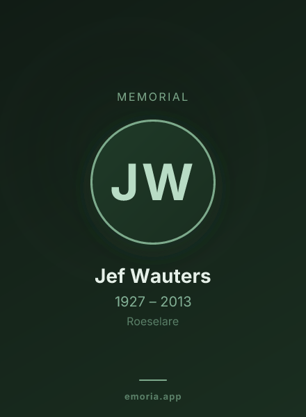 Memorial portrait of Jef Wauters