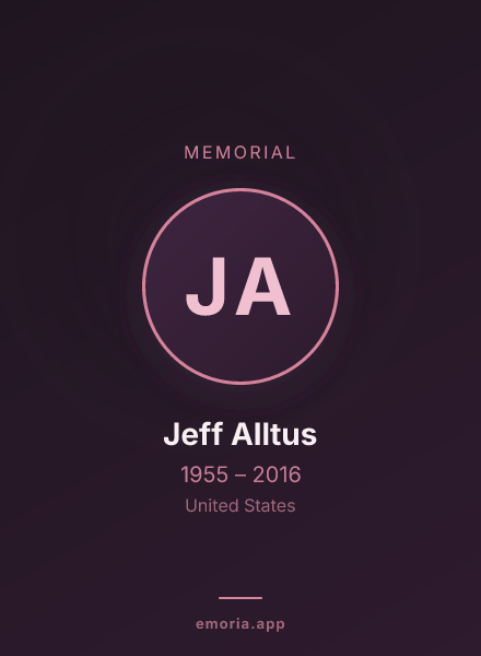 Memorial portrait of Jeff Alltus