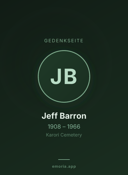 Gedenkportrait von Jeff Barron