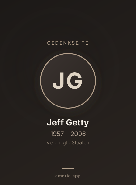 Gedenkportrait von Jeff Getty