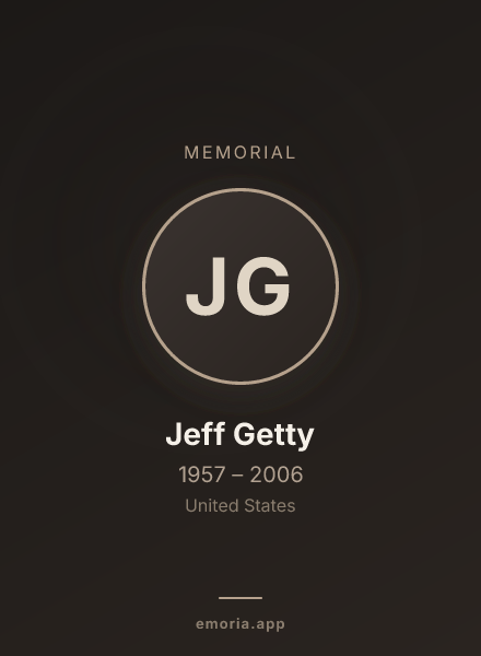 Memorial portrait of Jeff Getty