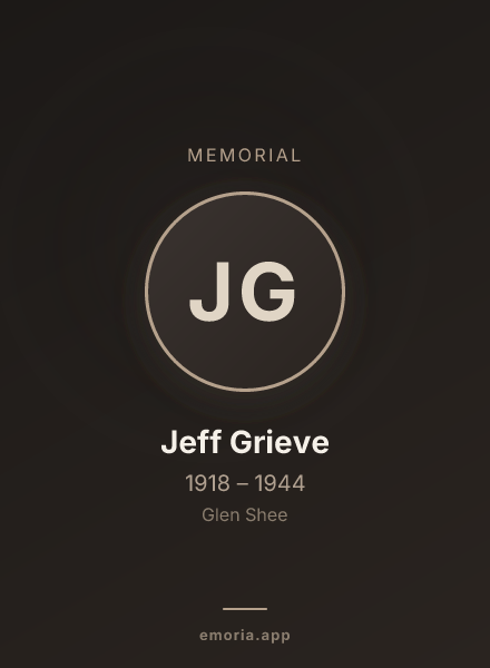 Memorial portrait of Jeff Grieve