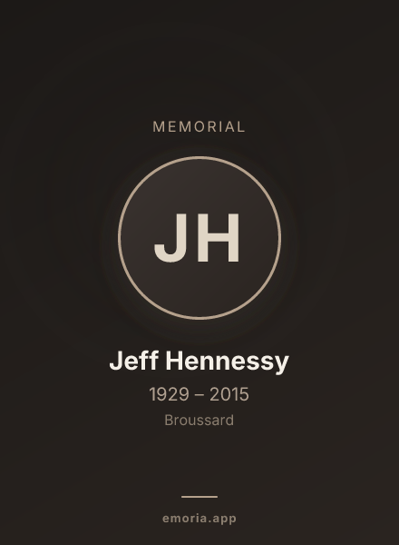 Memorial portrait of Jeff Hennessy