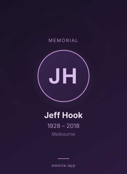 Memorial portrait of Jeff Hook