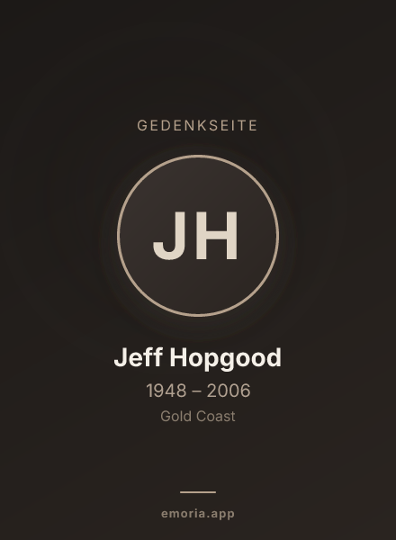 Gedenkportrait von Jeff Hopgood