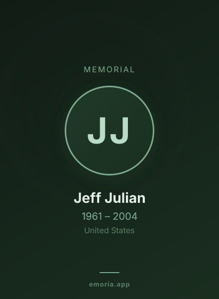 Memorial portrait of Jeff Julian