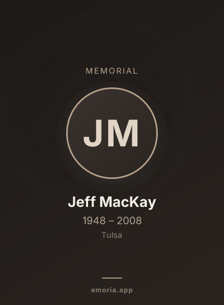 Memorial portrait of Jeff MacKay