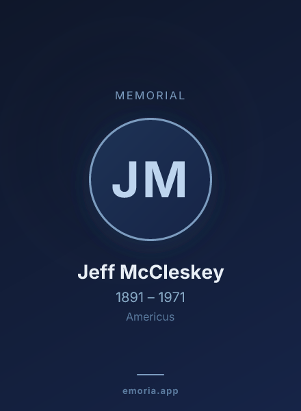 Memorial portrait of Jeff McCleskey