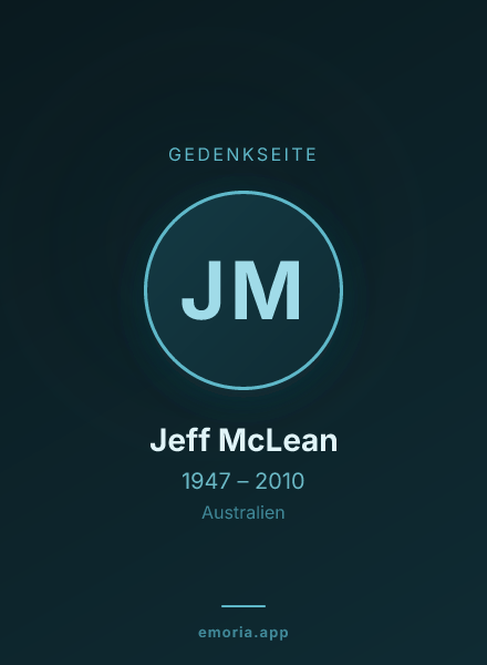 Gedenkportrait von Jeff McLean