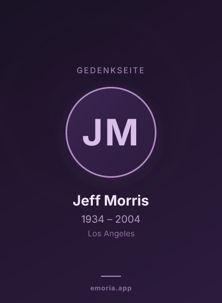 Gedenkportrait von Jeff Morris