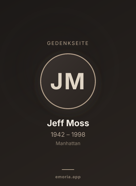 Gedenkportrait von Jeff Moss