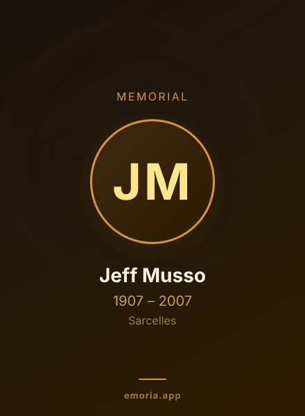 Memorial portrait of Jeff Musso