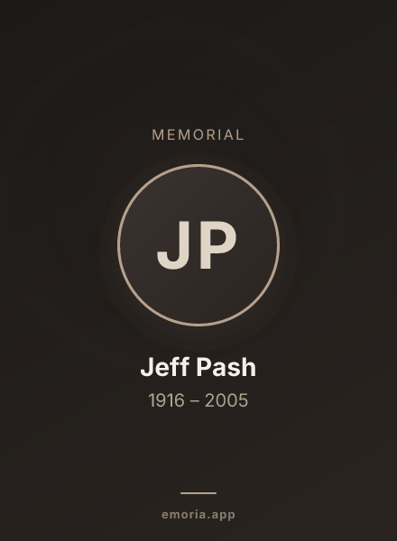 Memorial portrait of Jeff Pash