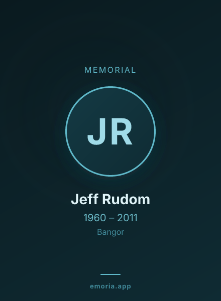 Memorial portrait of Jeff Rudom
