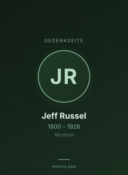 Gedenkportrait von Jeff Russel