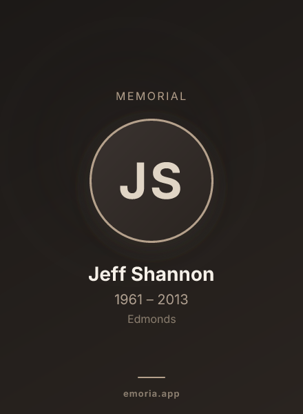Memorial portrait of Jeff Shannon
