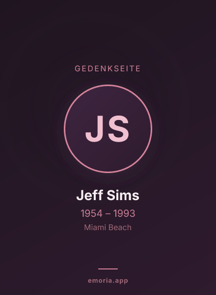 Gedenkportrait von Jeff Sims