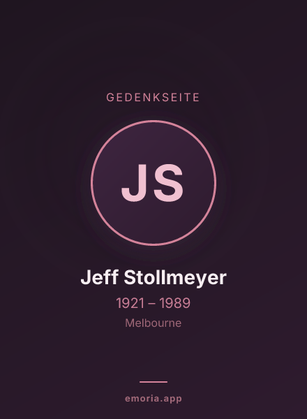 Gedenkportrait von Jeff Stollmeyer