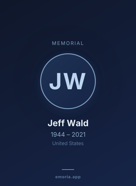 Memorial portrait of Jeff Wald