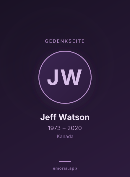 Gedenkportrait von Jeff Watson
