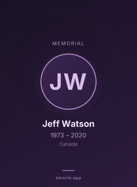 Memorial portrait of Jeff Watson