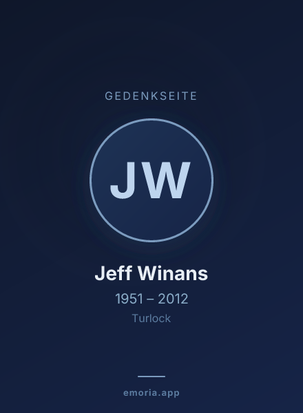 Gedenkportrait von Jeff Winans