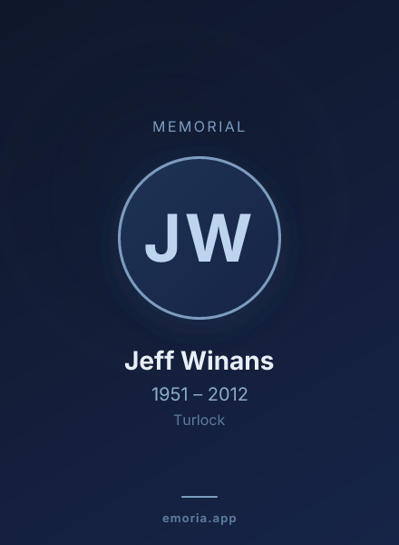 Memorial portrait of Jeff Winans