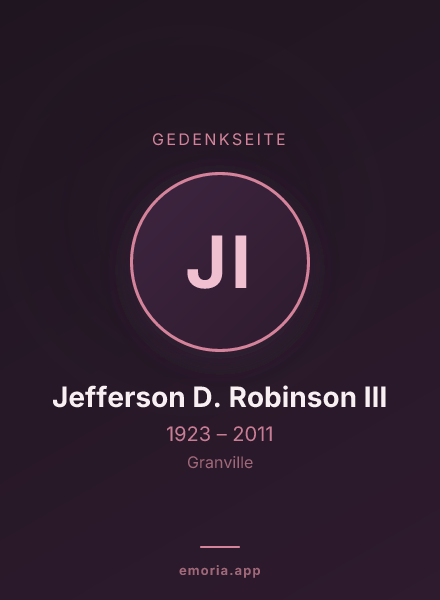 Gedenkportrait von Jefferson D. Robinson III