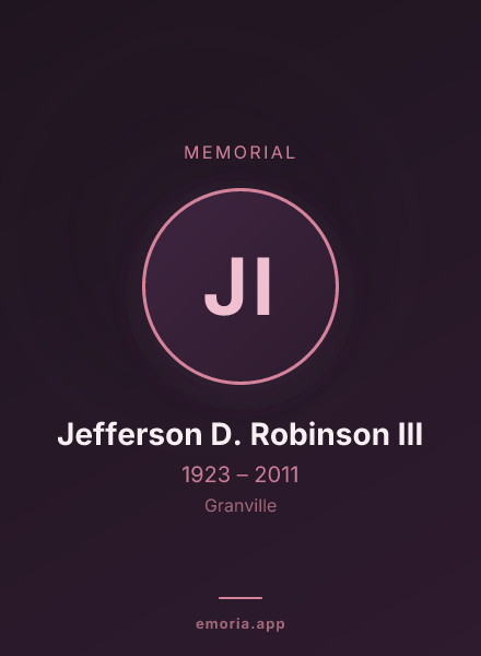 Memorial portrait of Jefferson D. Robinson III