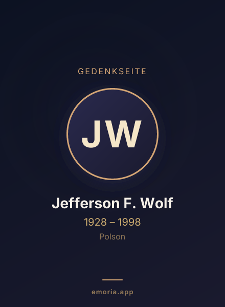 Gedenkportrait von Jefferson F. Wolf
