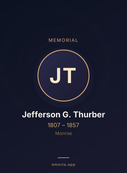 Memorial portrait of Jefferson G. Thurber