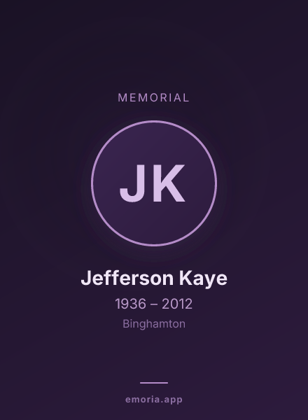 Memorial portrait of Jefferson Kaye