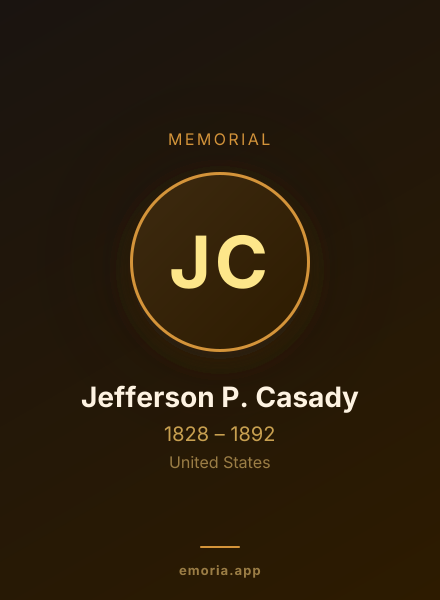 Memorial portrait of Jefferson P. Casady