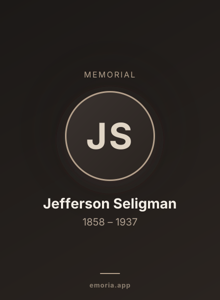 Memorial portrait of Jefferson Seligman