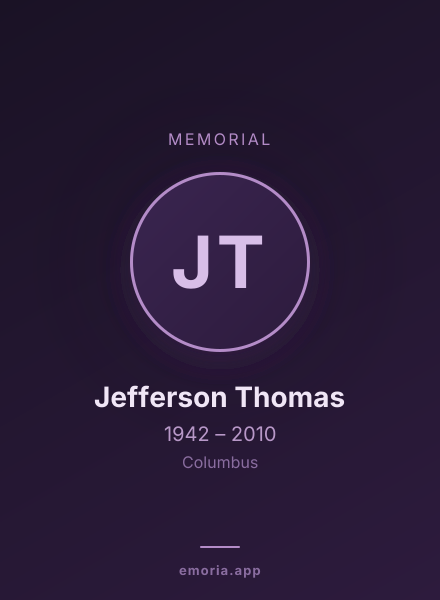 Memorial portrait of Jefferson Thomas