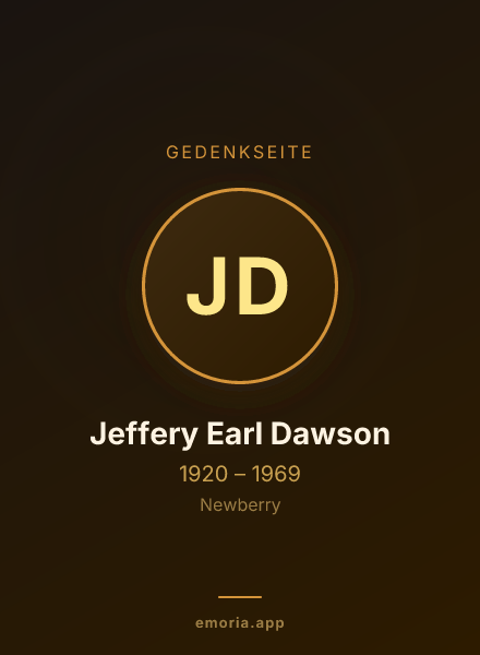 Gedenkportrait von Jeffery Earl Dawson