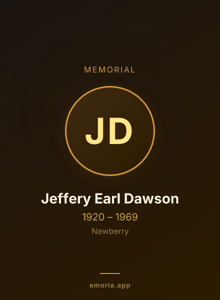Memorial portrait of Jeffery Earl Dawson